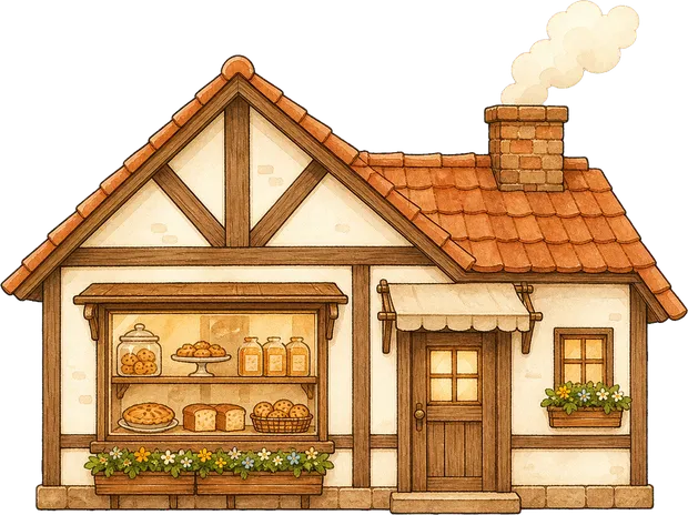 お菓子の工房のイラスト
